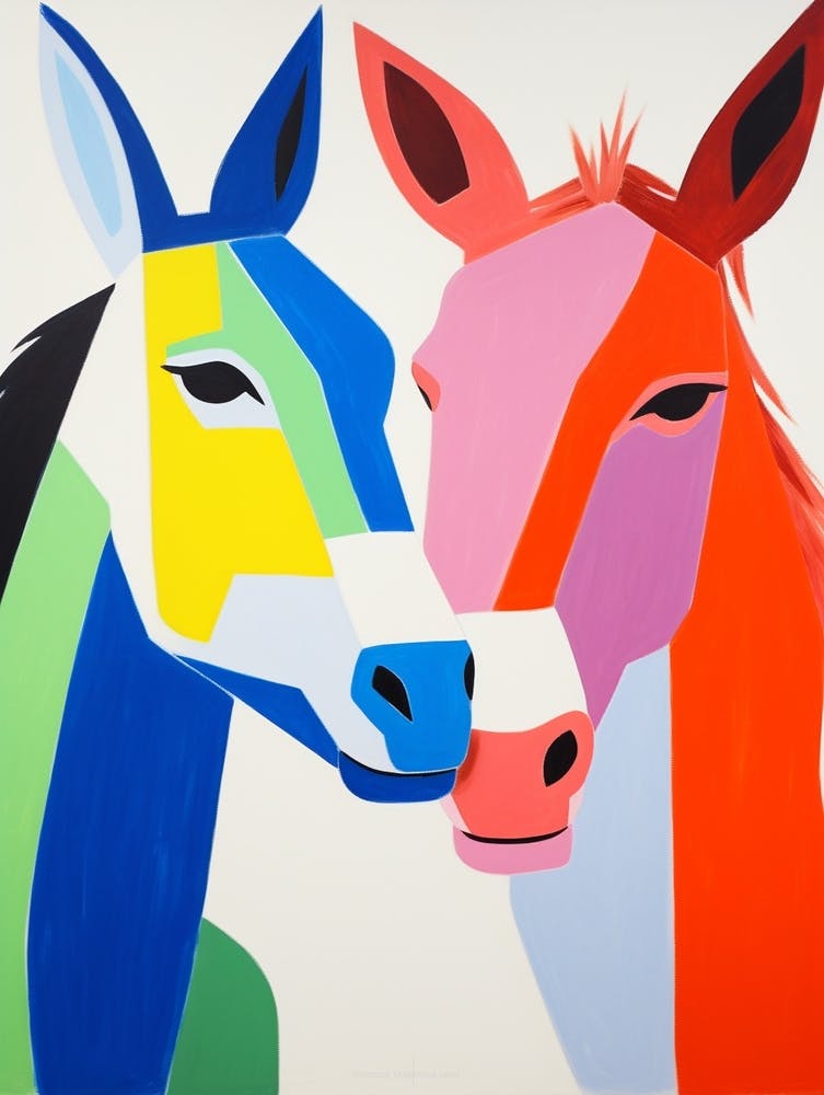 Colourful Kids Animal Art Donkey 2