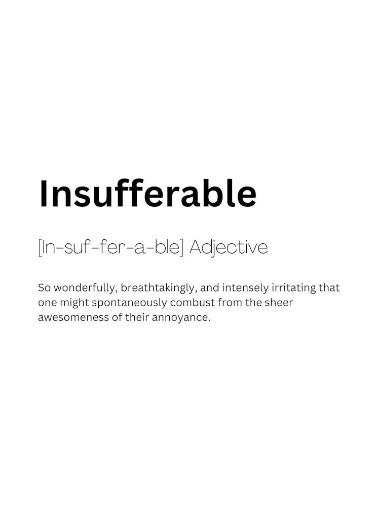 Insufferable Definition Meaning