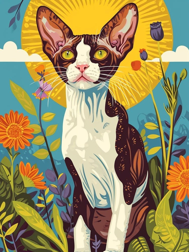 Cornish Rex Storybook Illustration 4