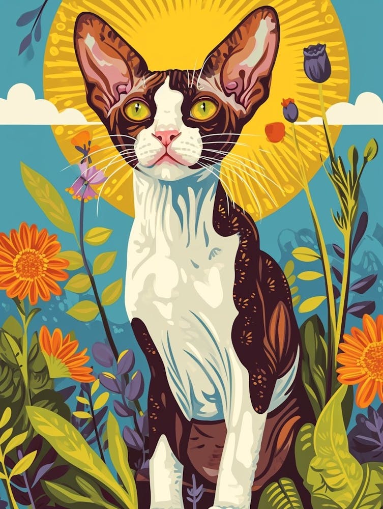 Cornish Rex Storybook Illustration 4