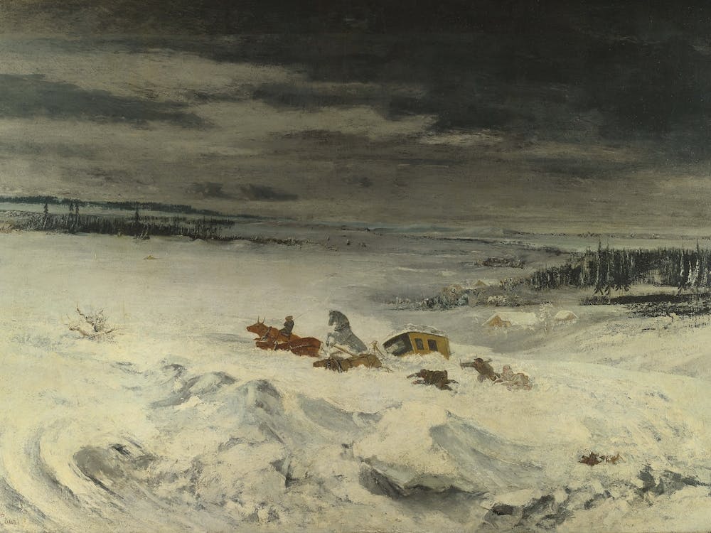 The Diligence In The Snow, Gustave Courbet