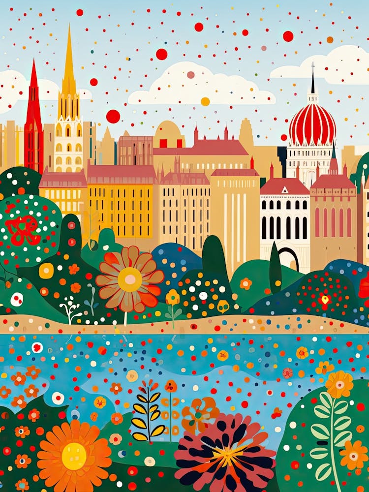 Budapest, Illustration In The Style Of Pop Art 1