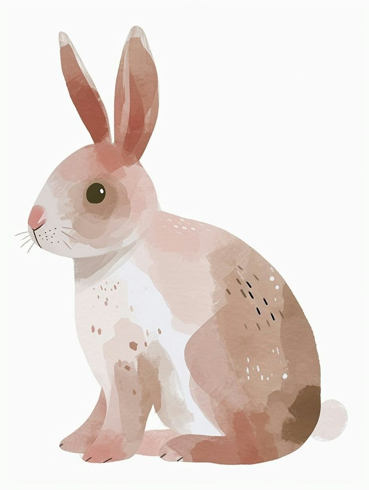 Blanc De Hotot Rabbit Kids Illustration 3