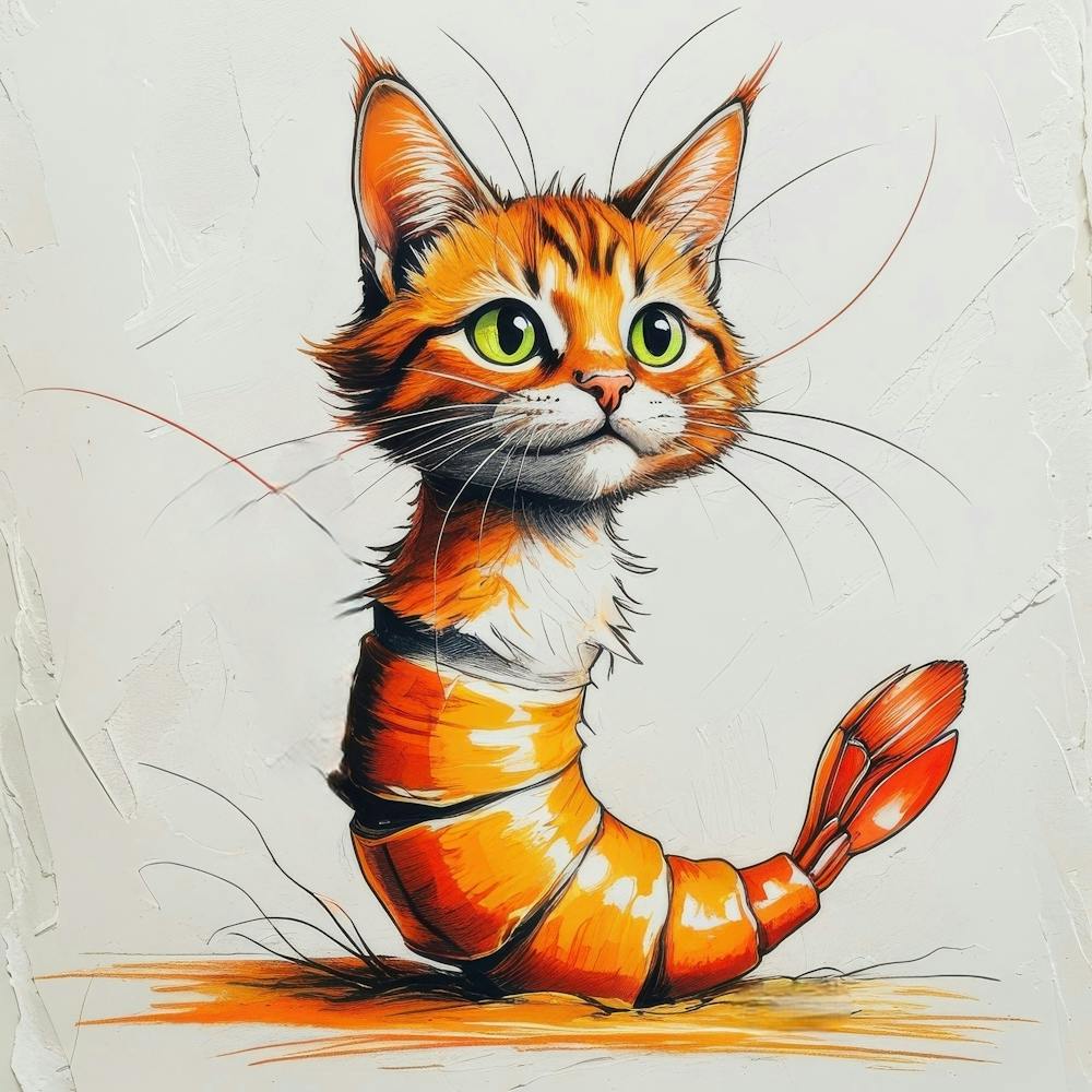 Cat With A Worm