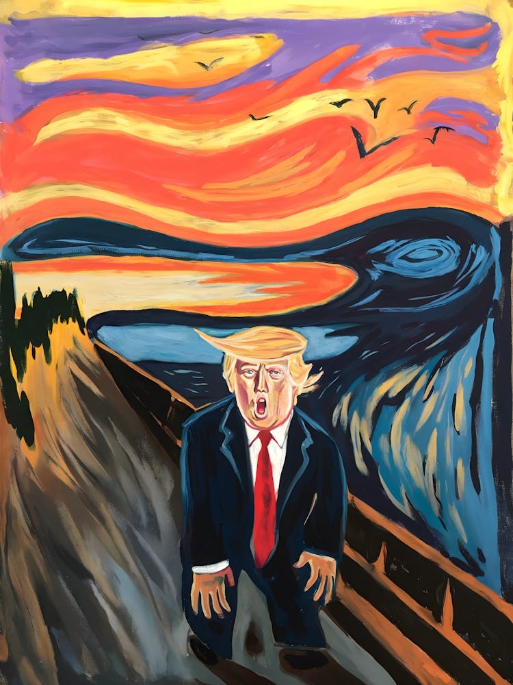 Donald Trump In The Style Of Edvard Munch The Scream