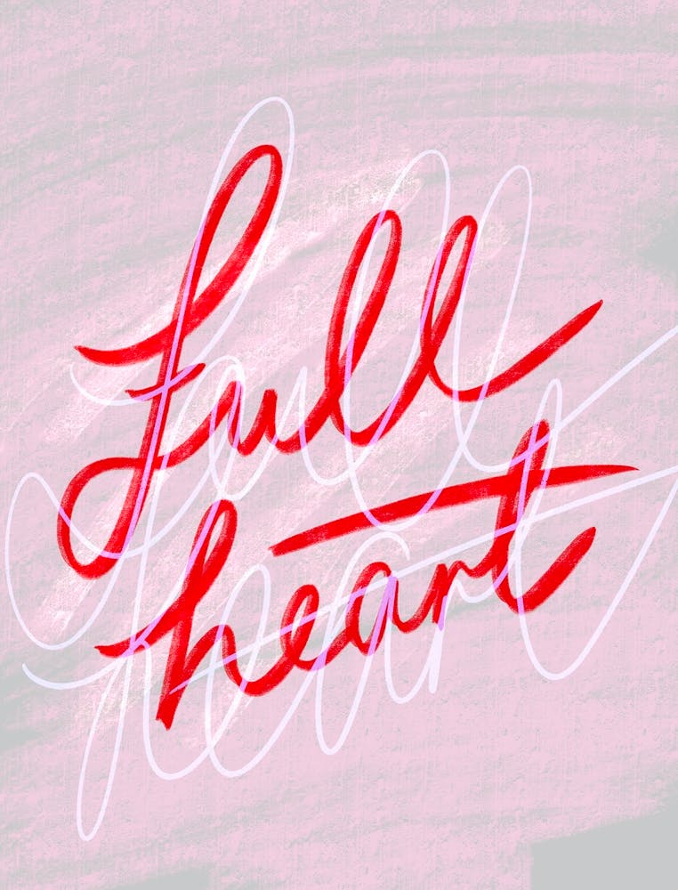 Full Heart - Pink and Red