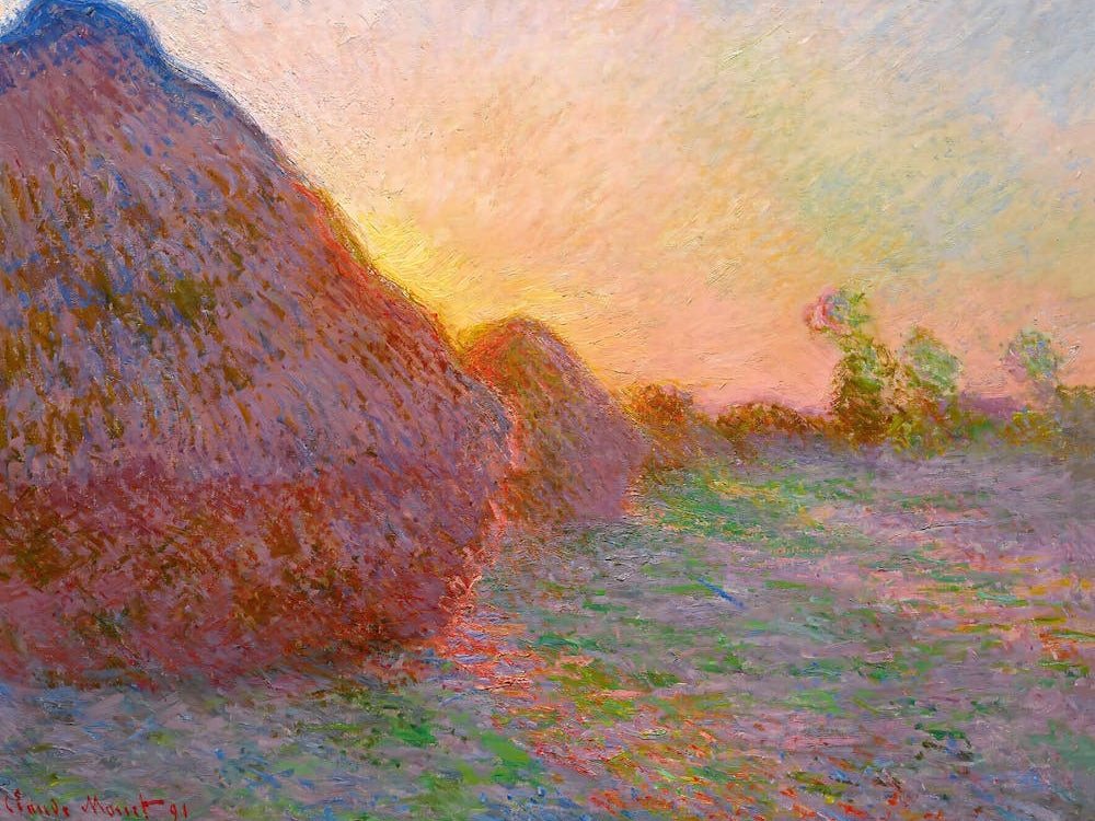 Claude Monet - Haystacks At Sunset