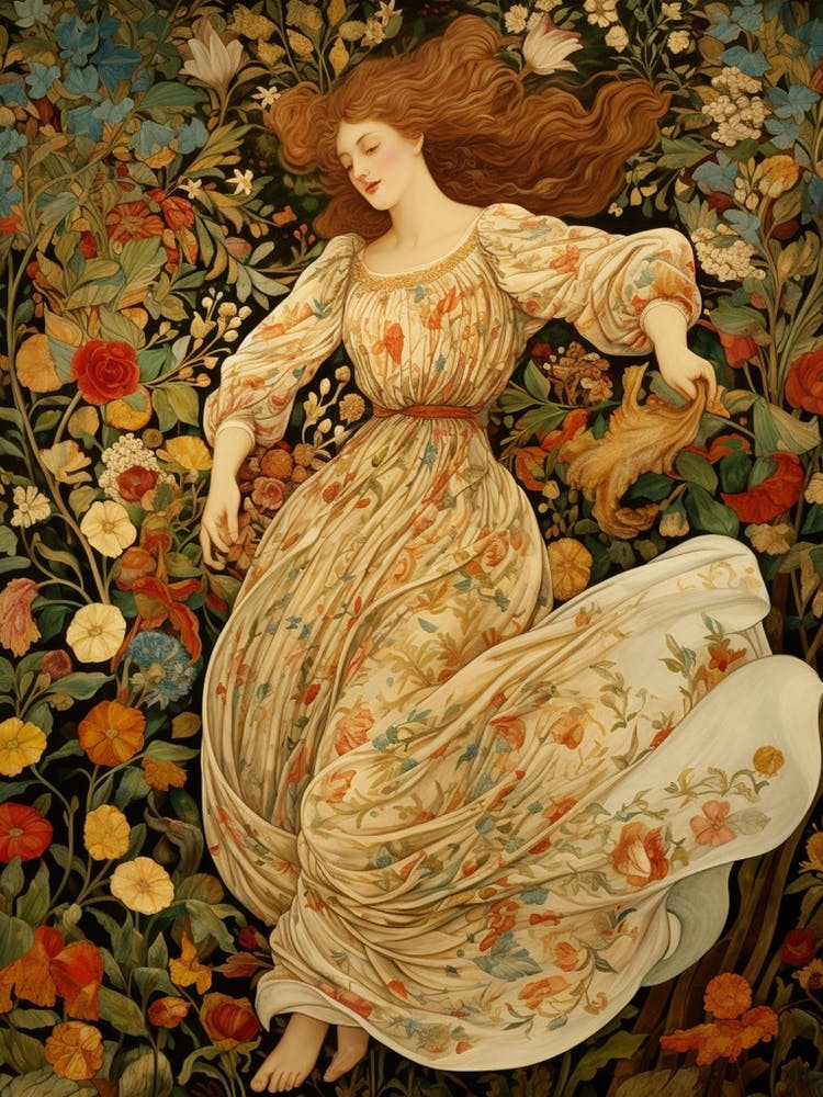 Frau In Blumen