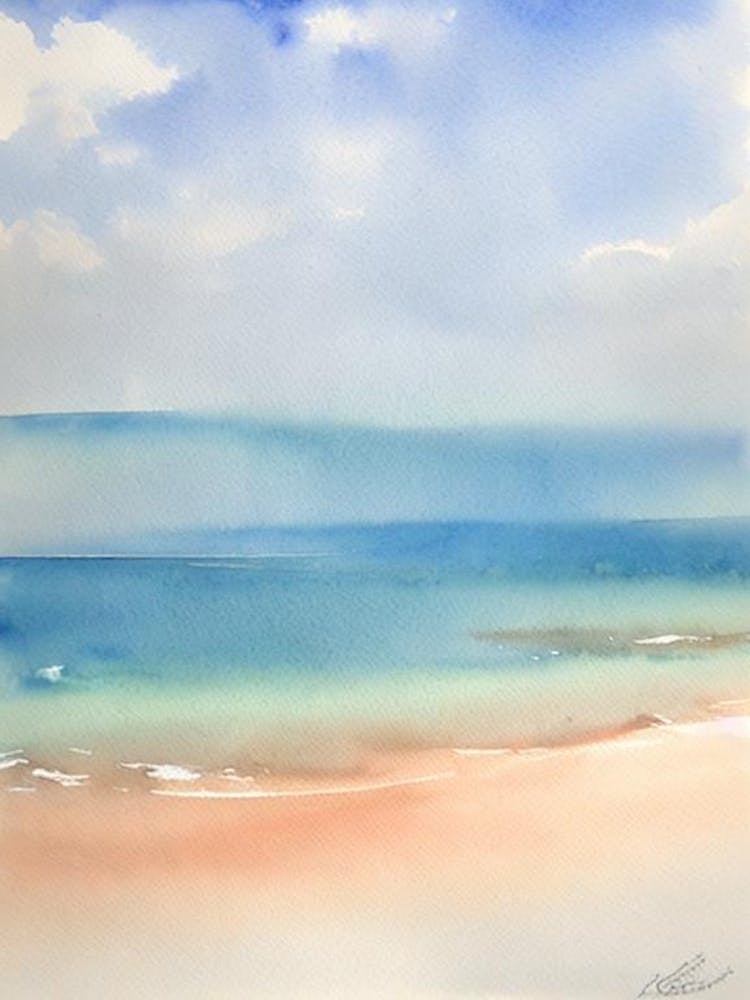 Playa De Bolonia 2, Cadiz, Spain Watercolour
