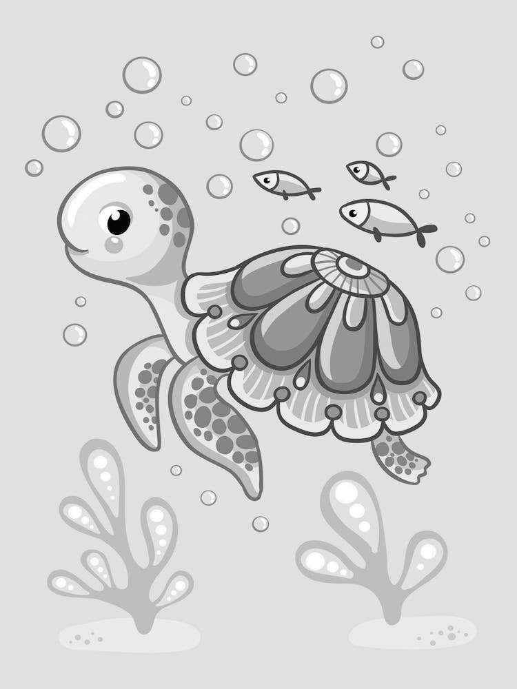 Turtle In The Sea