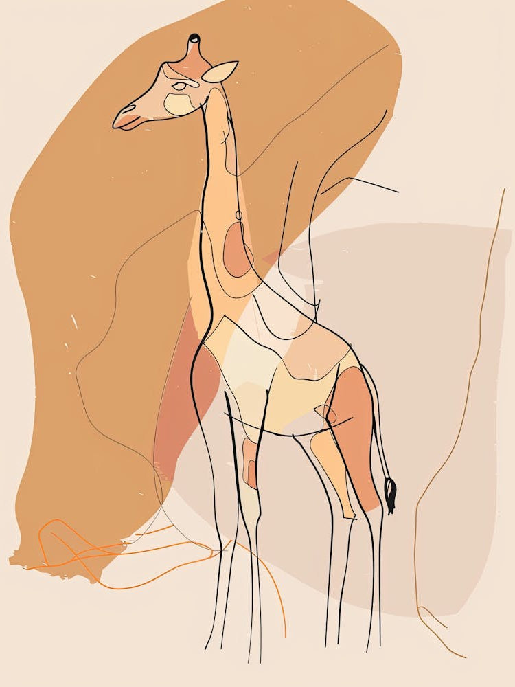 Giraffe - Boho, Line Art 15