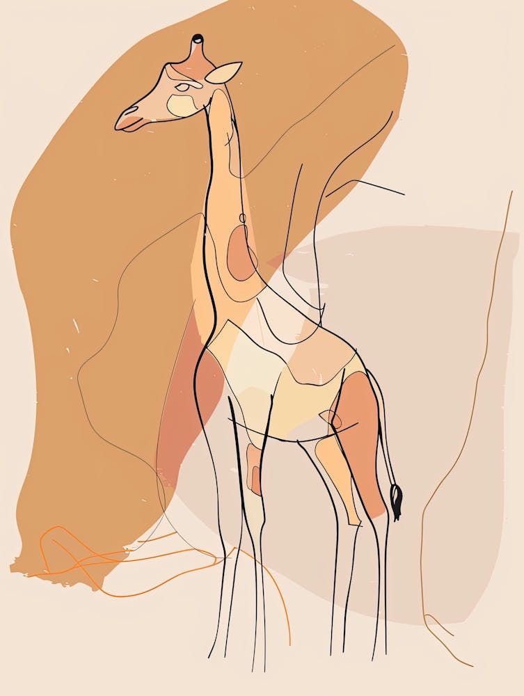Giraffe - Boho, Line Art 15