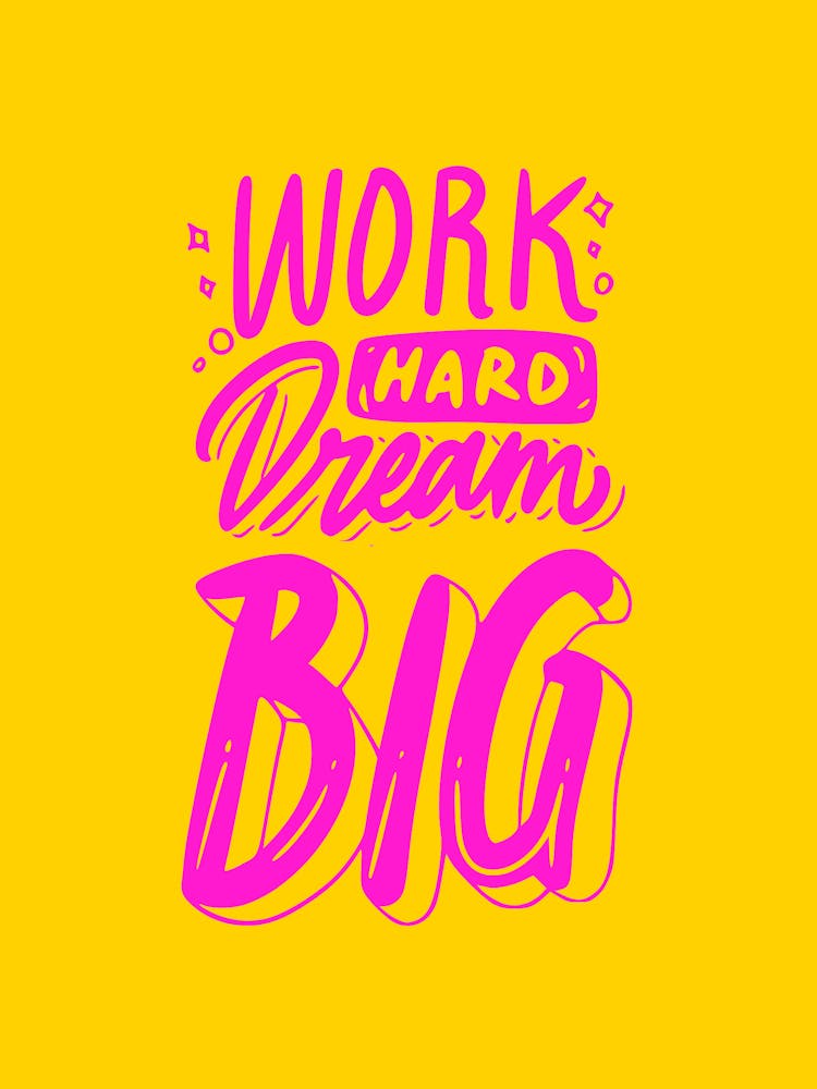 Work Hard Dream Big Poster – Motivational Quote Wall Art