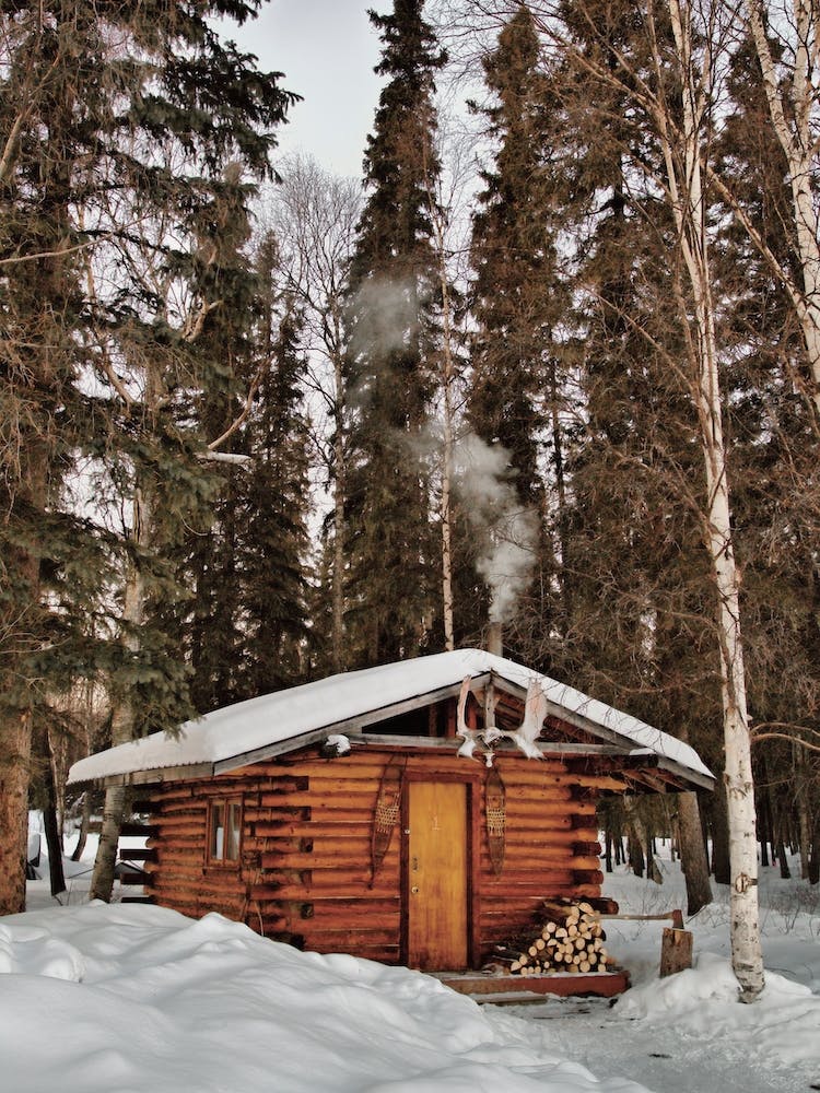 Hunters Cabin In Winter