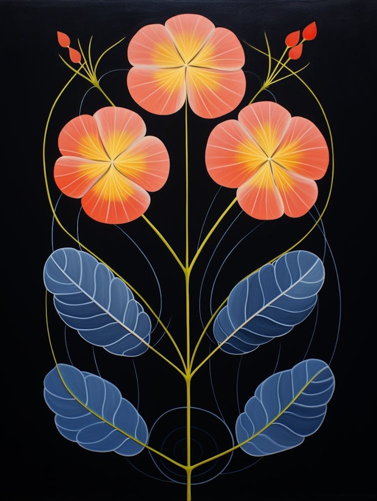 Fleur de Lin 2 Illustration Florale Inspirée de Hilma Af Klint