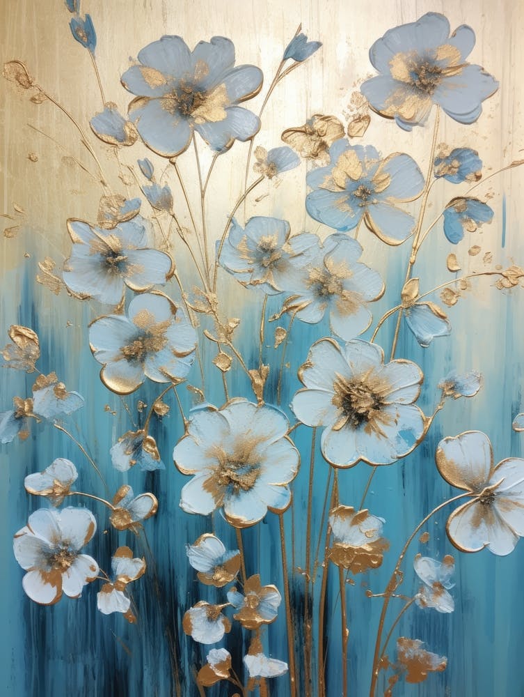 Poppies In Blue And Gold