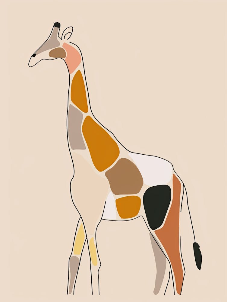 Giraffe - Boho, Linienkunst 27