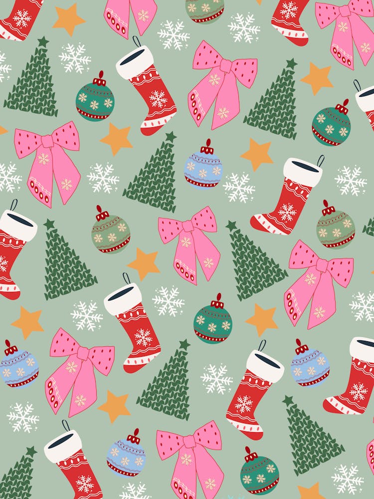 Cute Christmas Mint Green