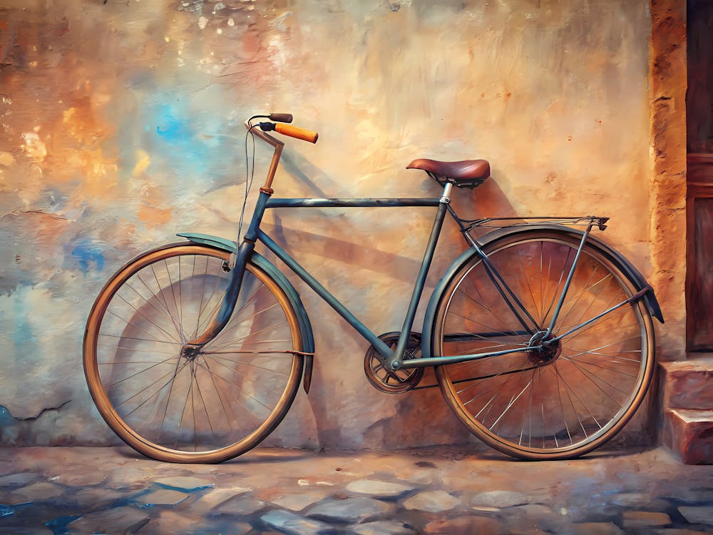 van gogh Bicycle Against A Wall
