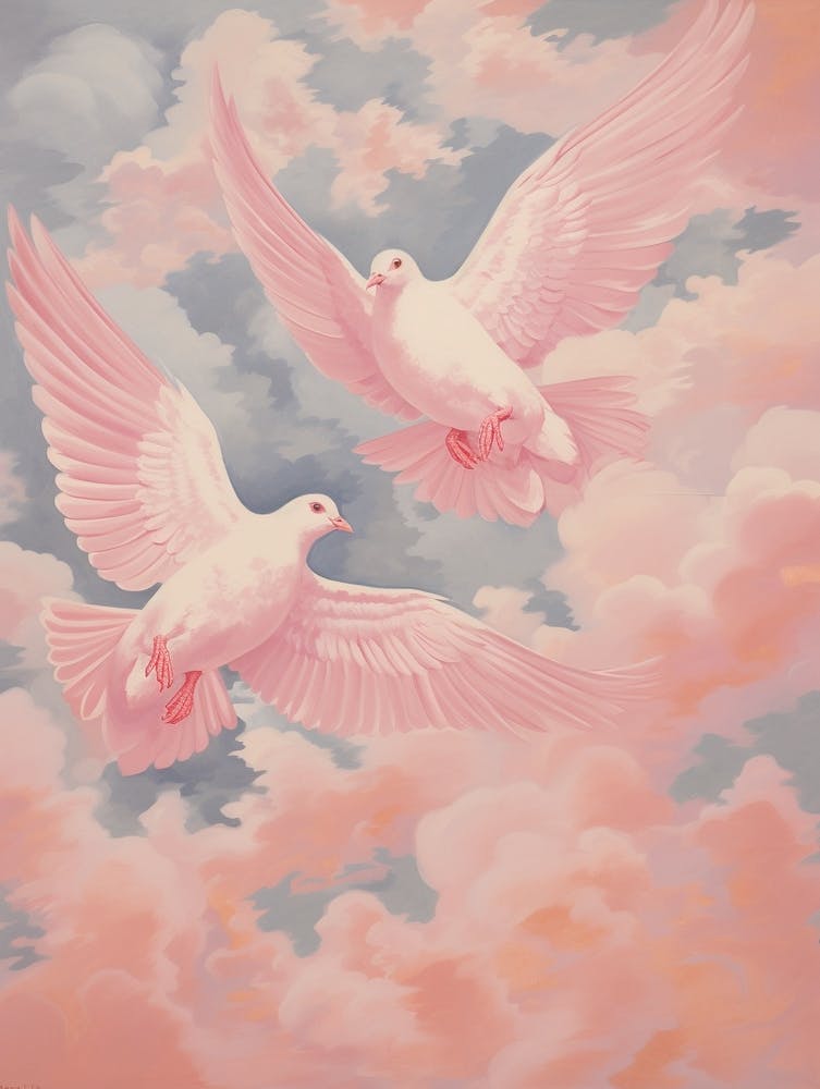 Vintage Japanese Inspired Bird Print Dove 3