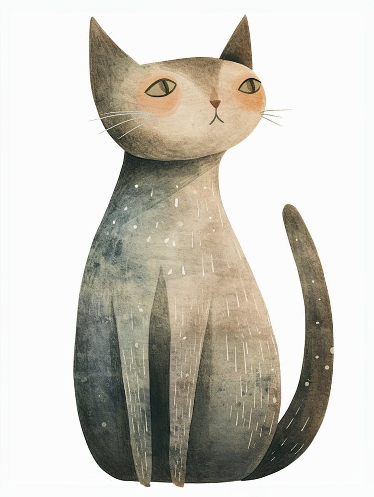 Nebelung Cat Clipart Illustration 1