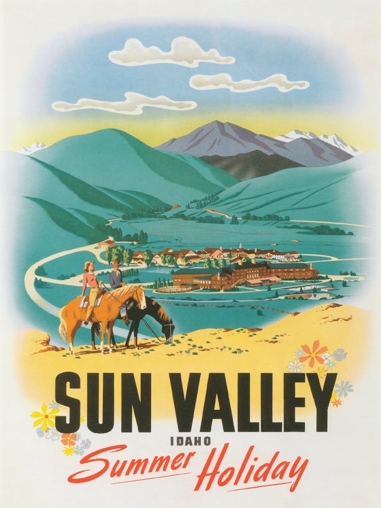 Sun Valley Summer Holiday Vintage Travel Poster