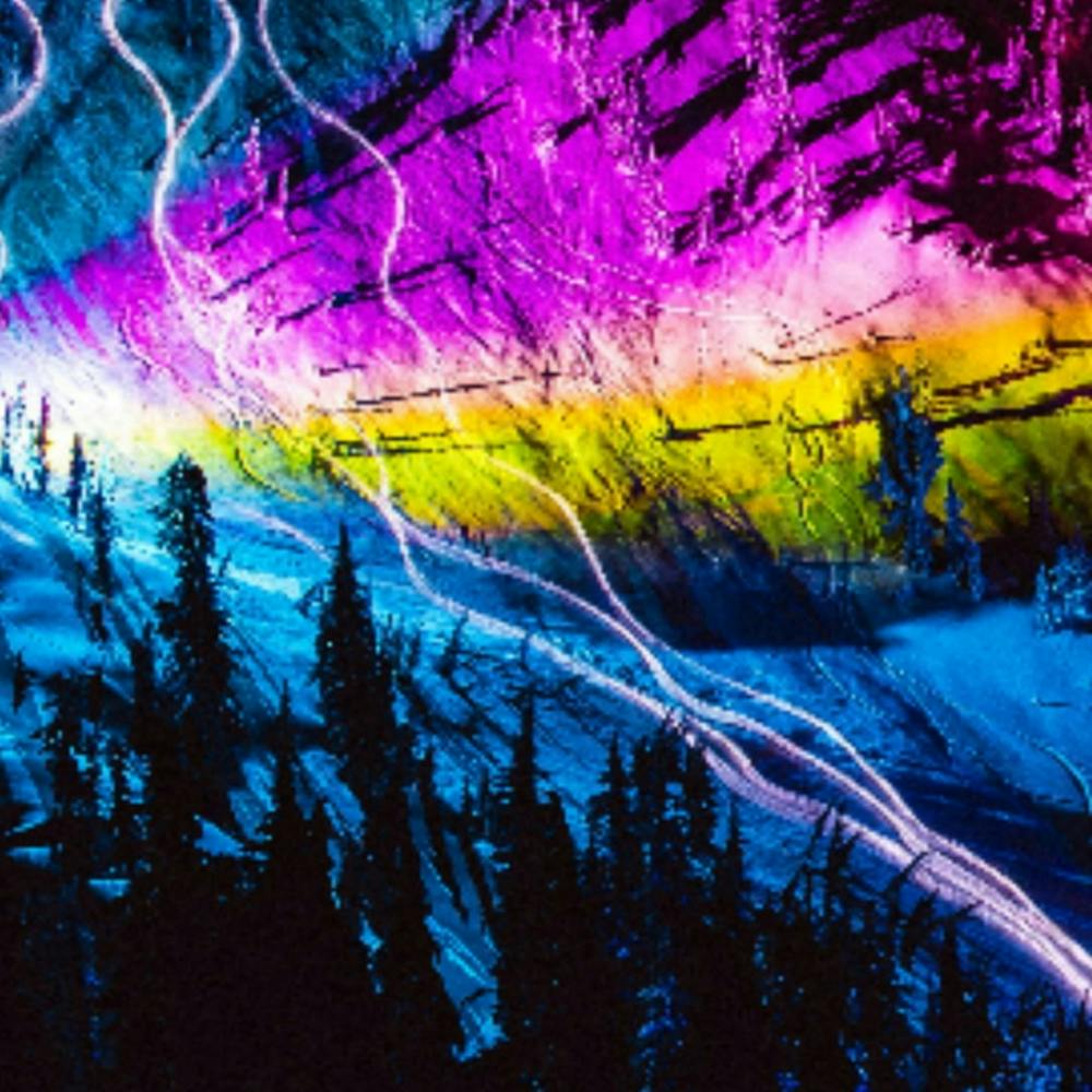 Night Skiing Colored Dead Grateful Lights Mountain