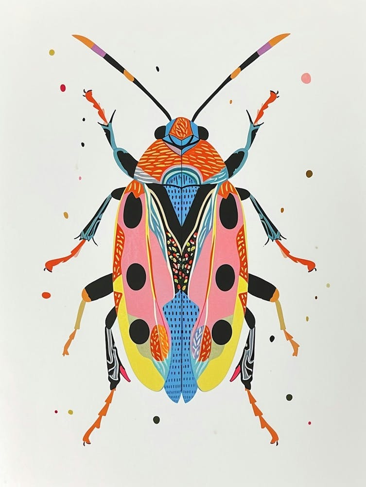 Colourful Insect Illustration June Bug 1