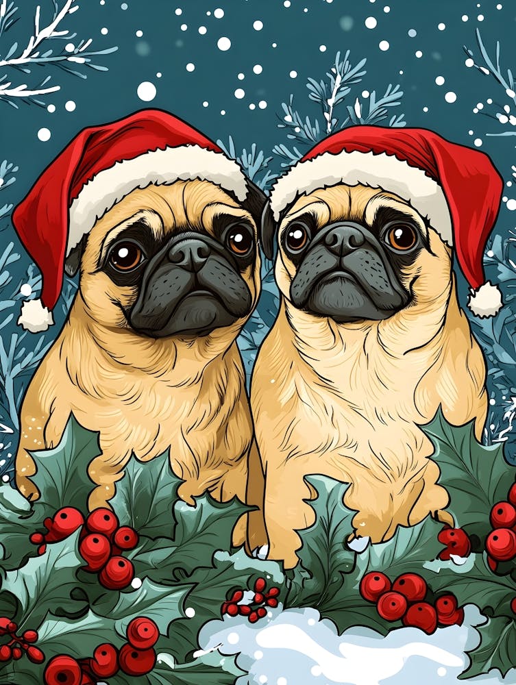 Christmas Pugs 9