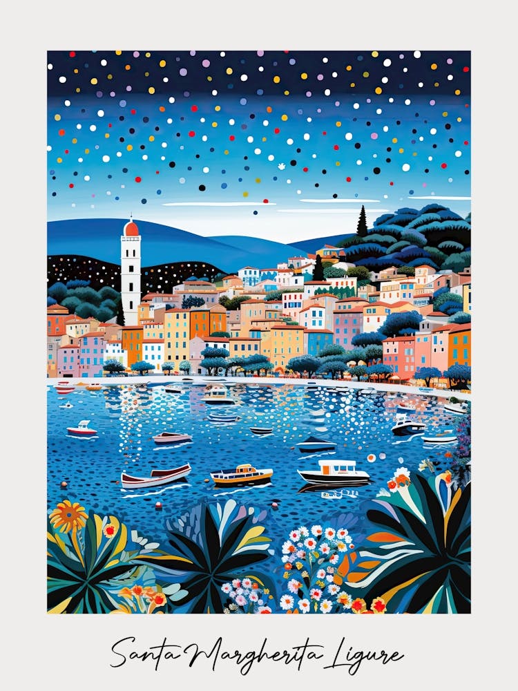 Poster Of Santa Margherita Ligure, Italy, Illustration In The Style Of Pop Art 2