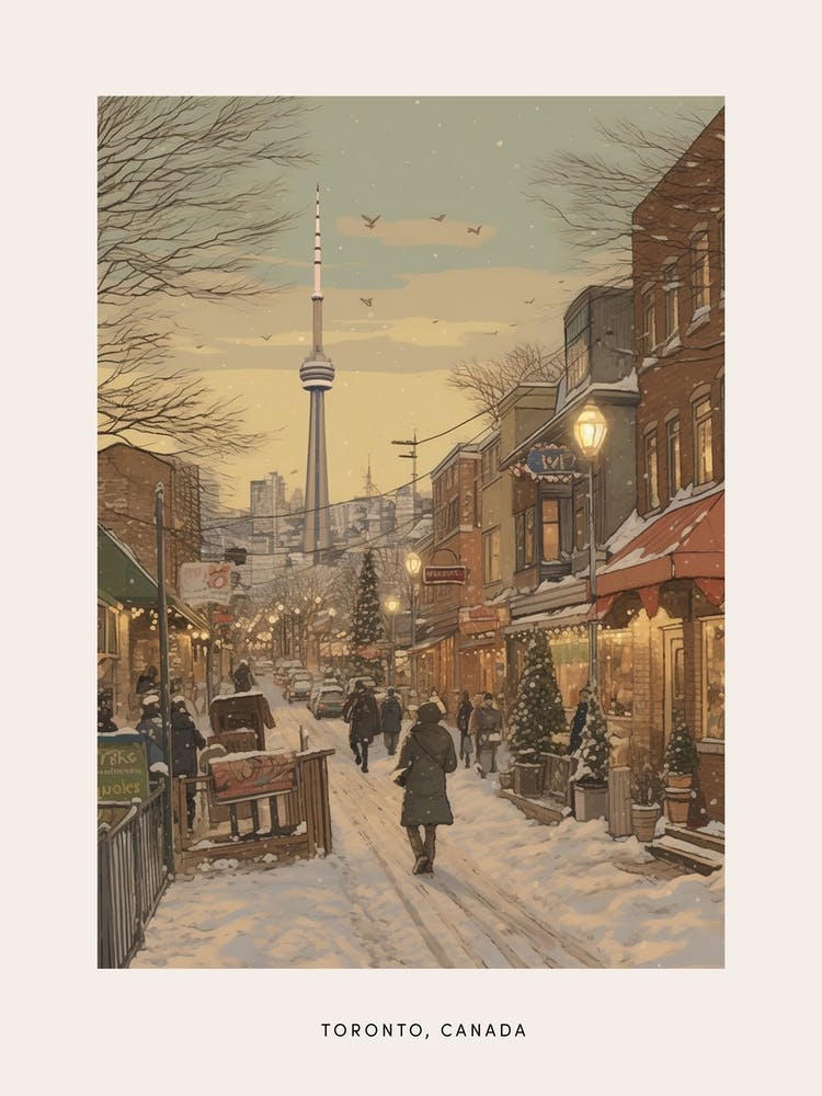 Affiche d'hiver vintage Toronto Canada 3