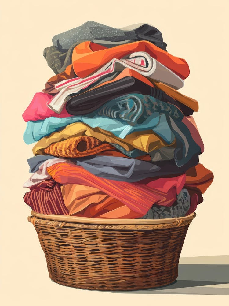 Pile Of Clothes In A Basket