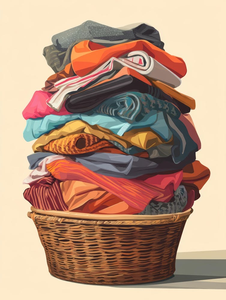 Pile Of Clothes In A Basket