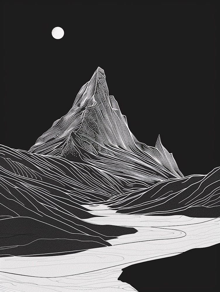 Ben More Mull Mountain Line Drawing 4