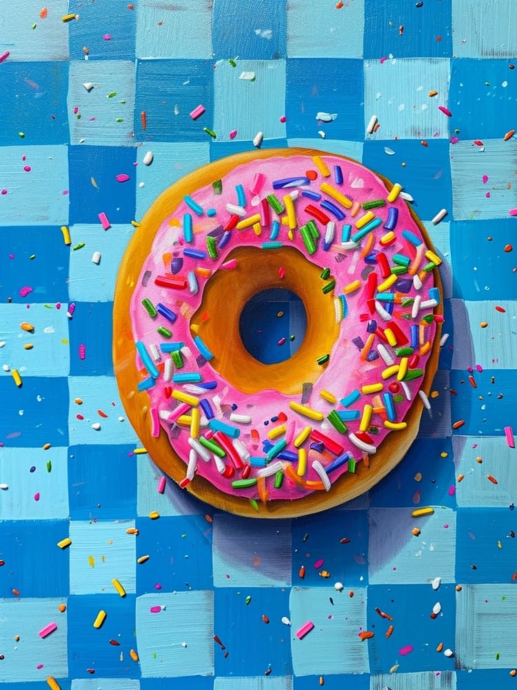 Rainbow Donut Checkered Donut 1