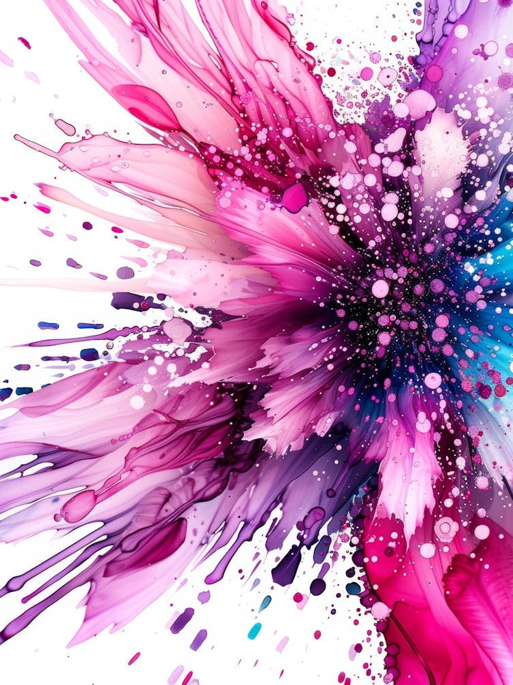 Abstract Watercolor Paint Splash On White Background