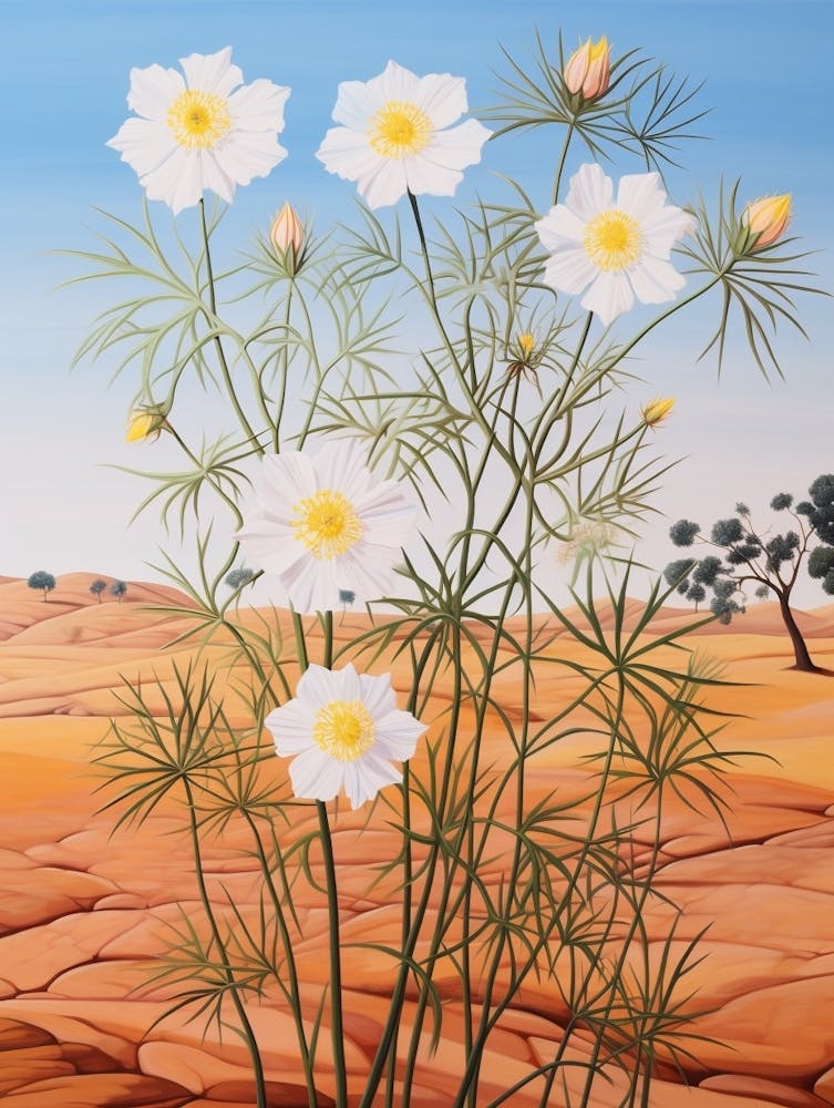 Love In A Mist Nigella 5 Flower Painting