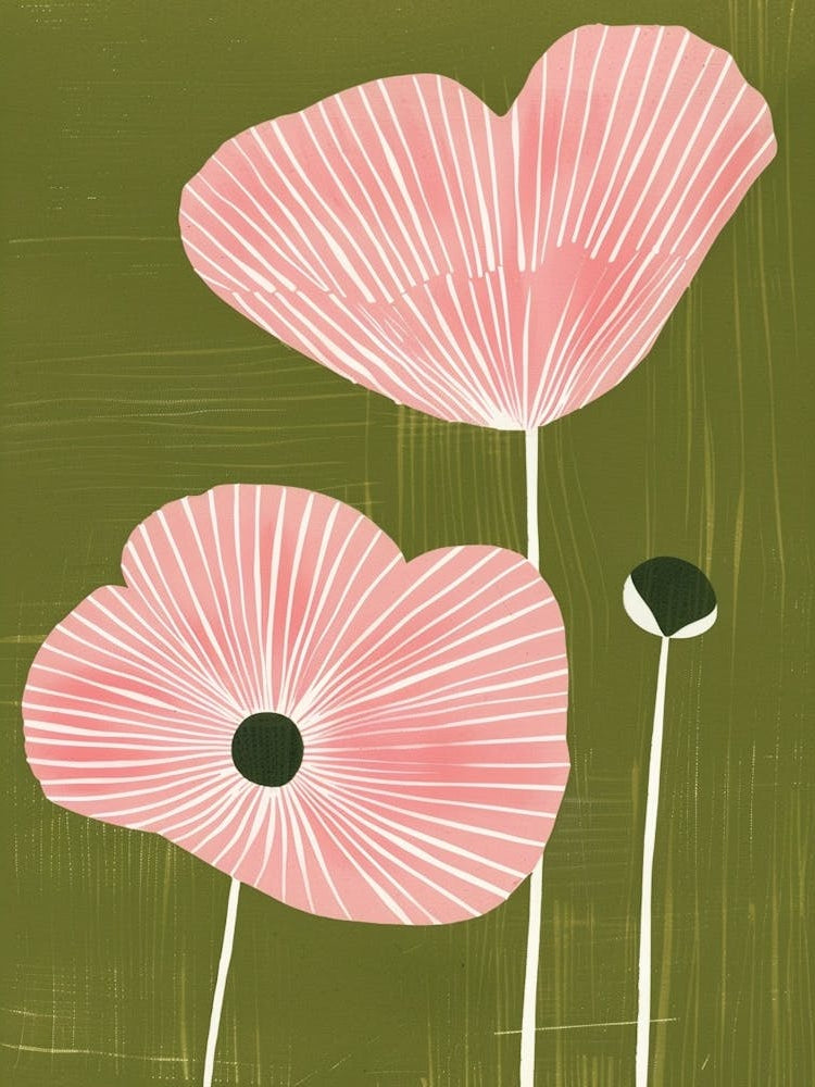 Pink & Green Moonflower 2