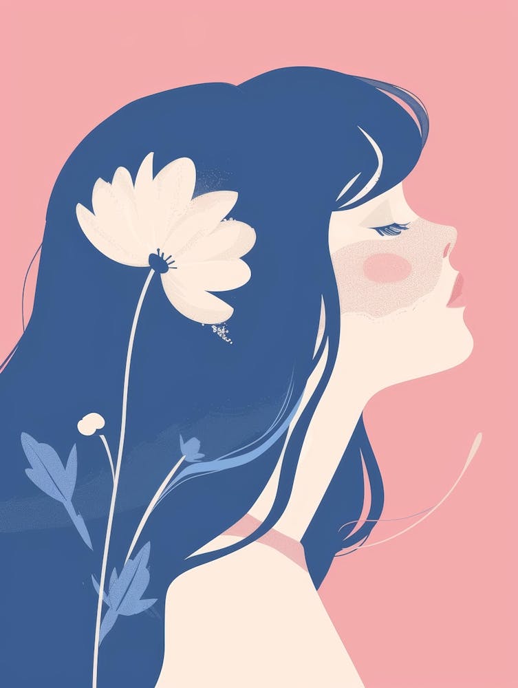 Portrait Of A Girl With Flowers 3