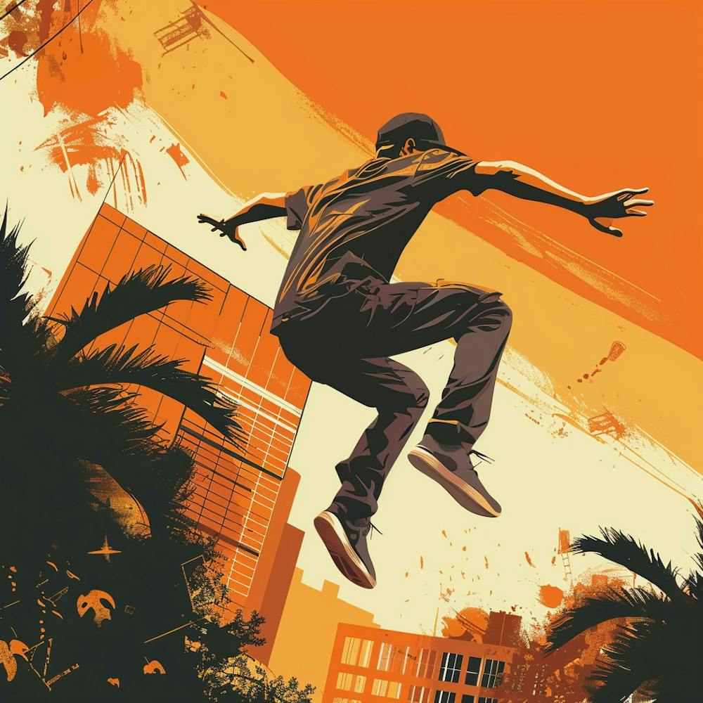 Skateboarding In The City