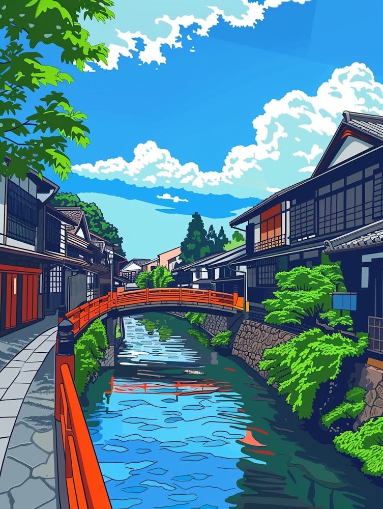 Takayama Japan 2 Colourful Illustration