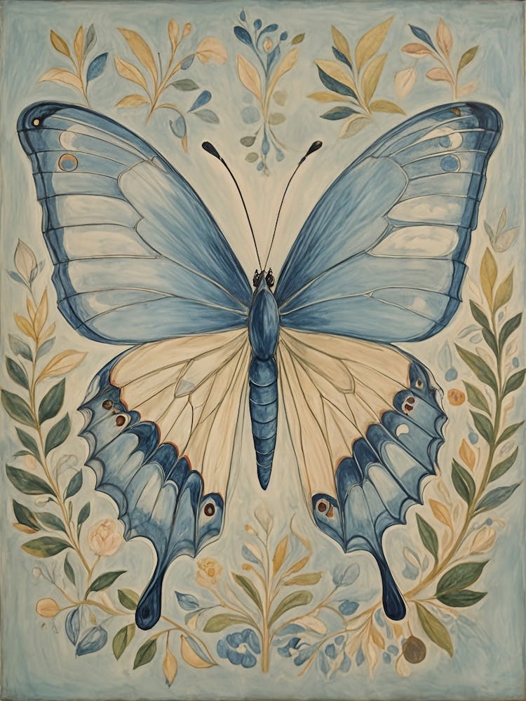 Floral Blue Butterfly no1