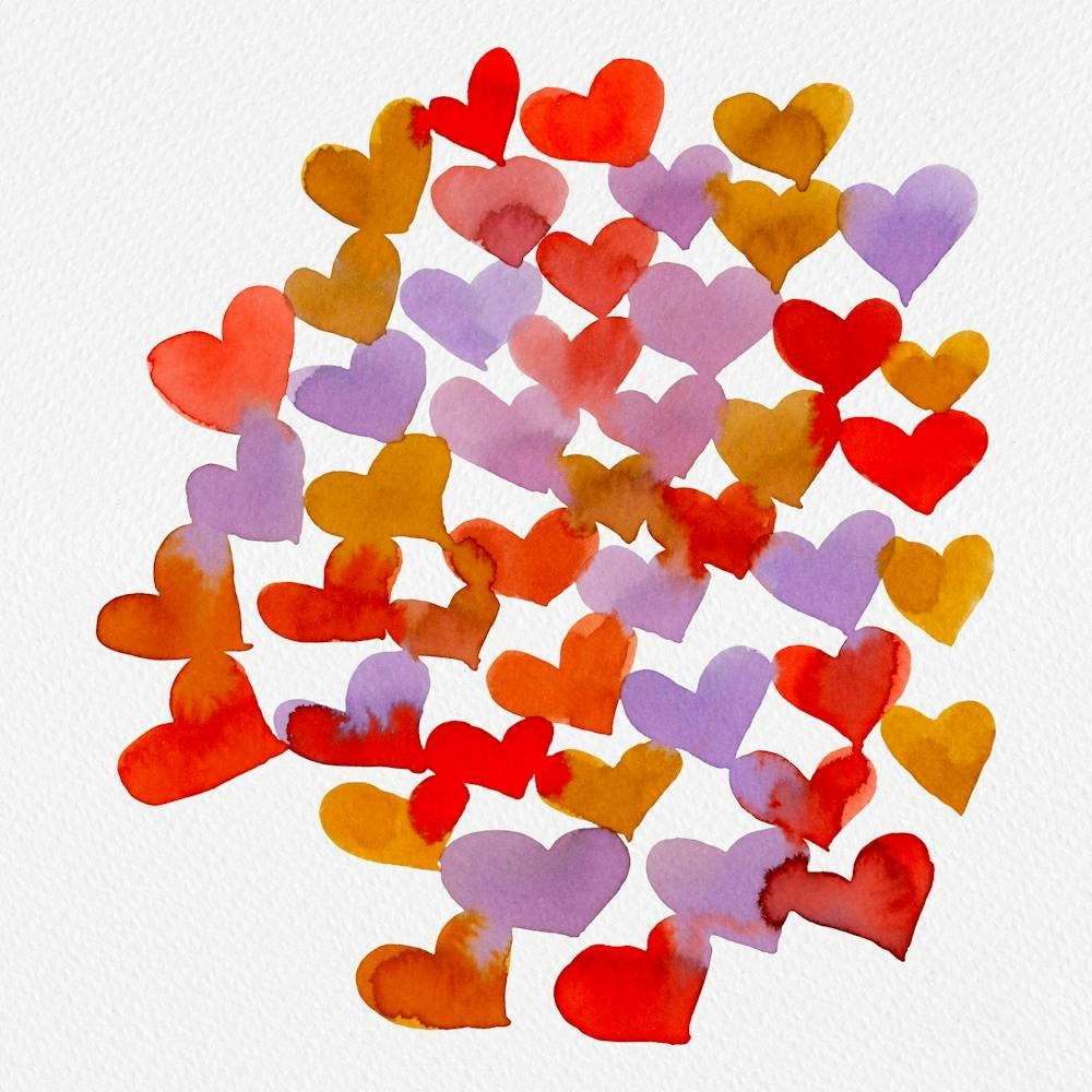 Retro Melting Hearts