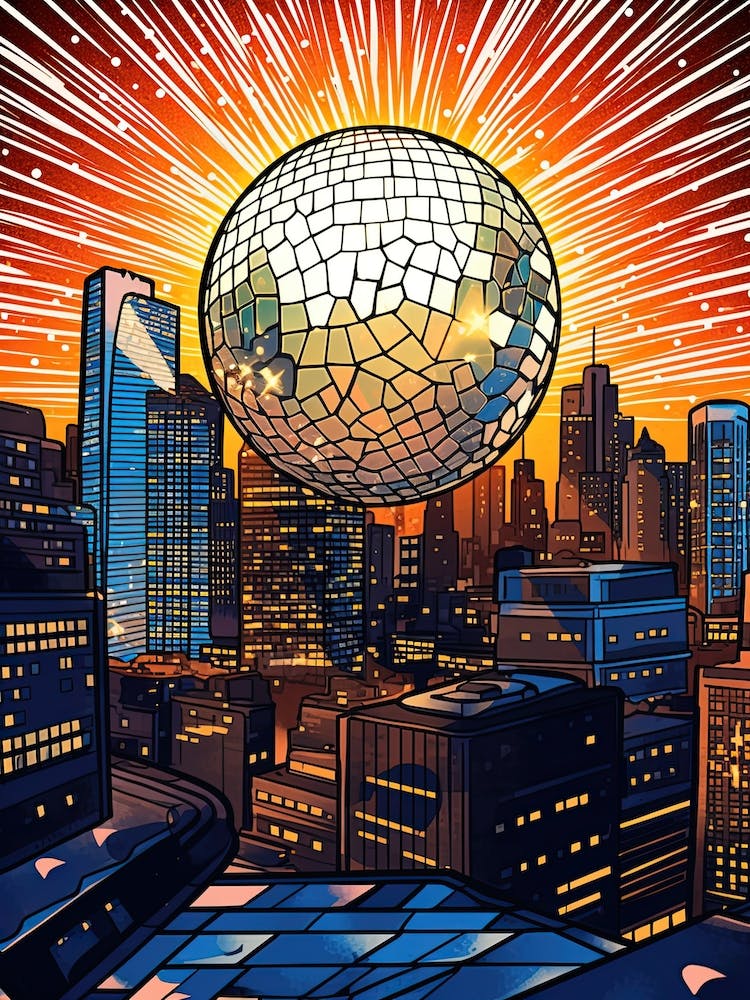 London Downtown Giant Disco Ball 1