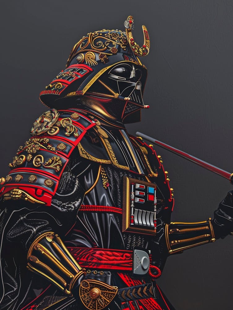 Darth Vader As A Vintagepunk Samurai 14