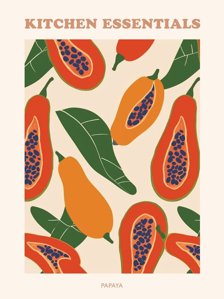 Papaya Pattern Illustration Poster 6