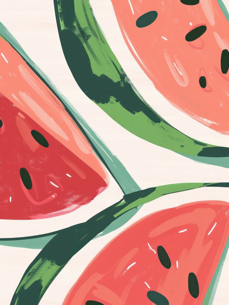 Watermelon Close Up Illustration 8