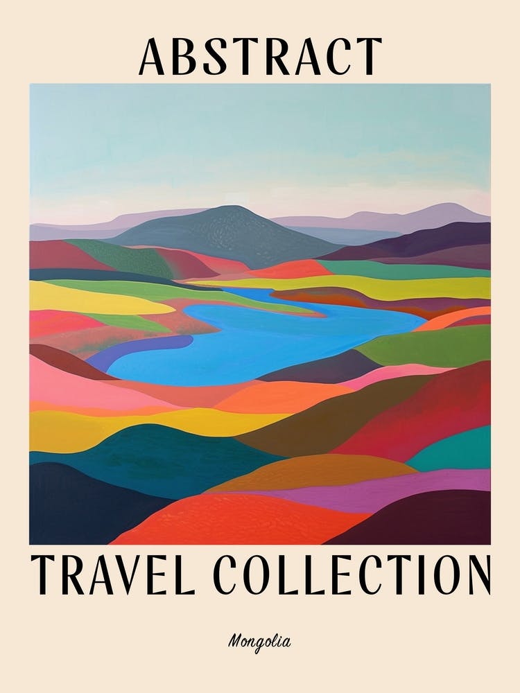 Abstract Travel Collection Poster Mongolia 1
