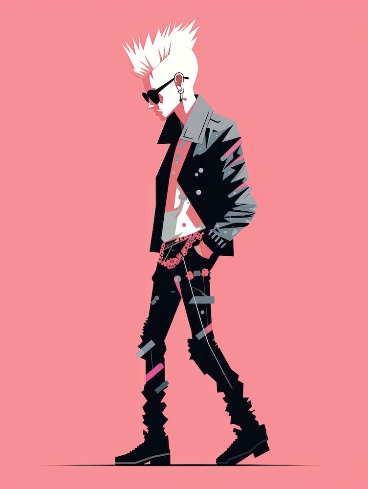 Rebel in Pink Hues, Punk