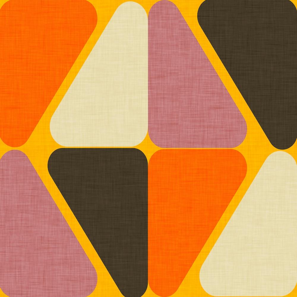 Retro Color Block Triangle Orange Square